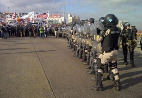 Corte en el Puente Pueyrredón - Buenos Aires, el pasado 28 de agosto en el marco de la jornada nacional de paro activo.